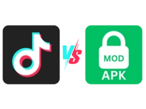 Home 30 TikTok Mod APK vs Official TikTok App comparison icon showing mod version with premium unlocked features