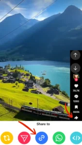 TikTok Downloader 1 Smartphone screen displaying the TikTok app share menu with the Copy Link option highlighted.